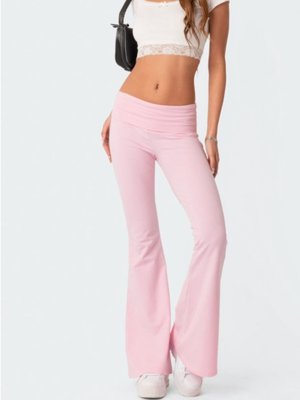 NWT Edikted Naomi Foldover Flare Leggings